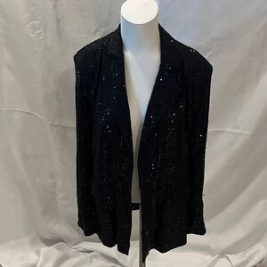 Elegant Black Sequin Blazer